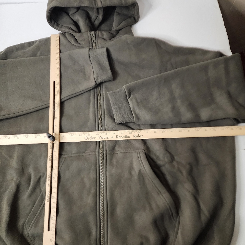 Comfrt Cloud Zip Hoodie Unisex XL Millstone Green Full Zip Oversized - Picture 3 of 7